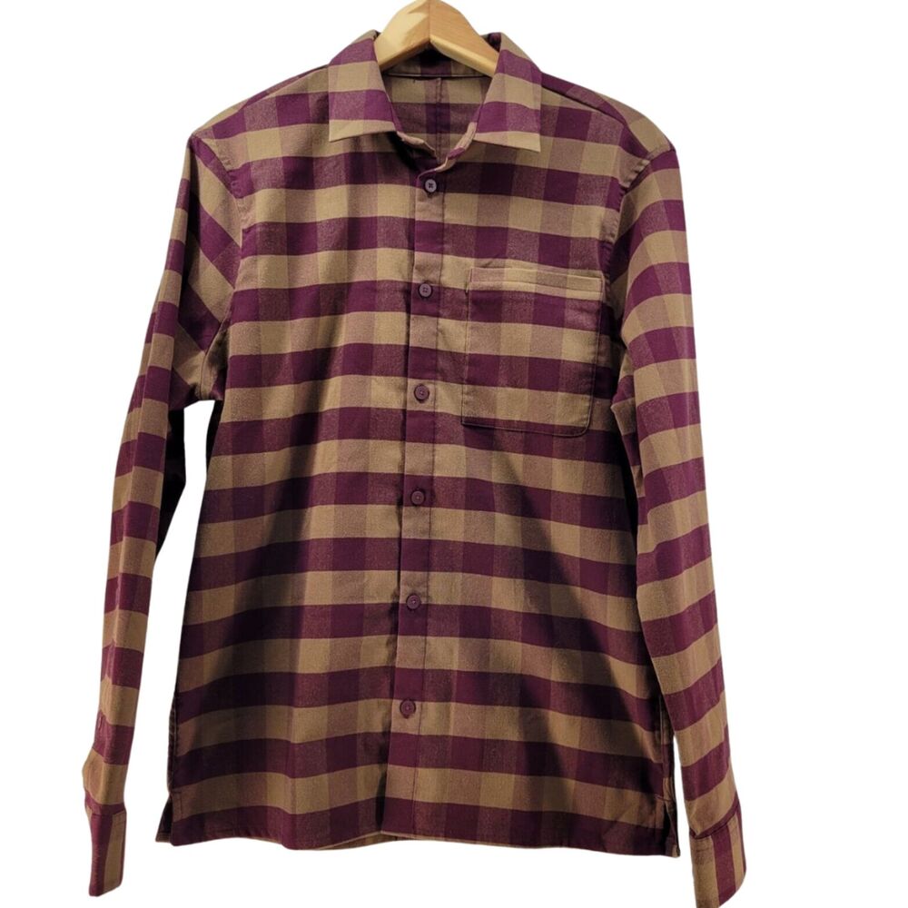 Lululemon Masons Peak Flannel Button Up Shirt Plaid Long Sleeve Mens Size Medium